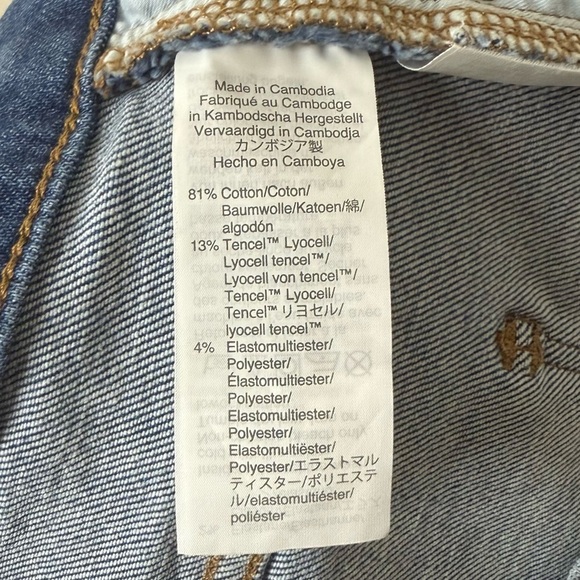 MADEWELL High Rise Distressed Raw Hem Summer Denim Jean Cutoff Shorts - Picture 8 of 9